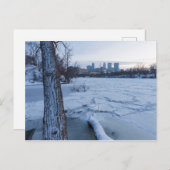 ミネアポリス天窓と氷のミシシッピ川 インビテーションポストカード (正面/裏面)
