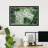 ミネアポリス – セントポール国際空港衛星地図 ポスター (ホームオフィス)