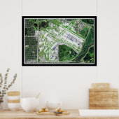 ミネアポリス – セントポール国際空港衛星地図 ポスター (キッチン)