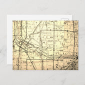 ミネアポリス・セントポール(ツインシティーズ)、MN ヴィンテージ マップ ポストカード (正面/裏面)