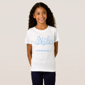 ミネアポリス、ミネソタのスカイライン Tシャツ (正面フル)