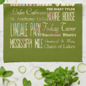 ミネアポリス、ミネソタの有名な場所 キッチンタオル (折り畳み)