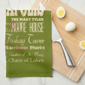 ミネアポリス、ミネソタの有名な場所 キッチンタオル (四つ折り)