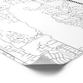 ミネアポリス、ミネソタ（黒から白） ポスター (角)