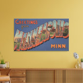 ミネアポリス，ミネソタ – Large Letter Scenes キャンバスプリント (インサイチュ (リビング))