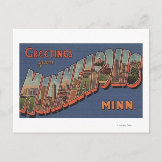 ミネアポリス，ミネソタ – Large Letter Scenes ポストカード (正面)
