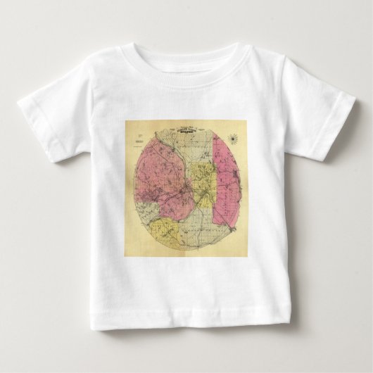 ミネアポリス- 1881地図のまわりの25マイル ベビーTシャツ (正面)