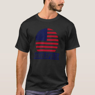 ミネアポリスUSAアメリカの地名US国旗1 Tシャツ