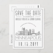 ミネアポ結婚ル病 |スタイル設定されたスカイライン日付を保存 ポストカード (正面/裏面)