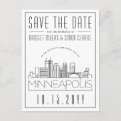 ミネアポ結婚ル病 |スタイル設定されたスカイライン日付を保存 ポストカード (正面)