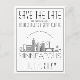ミネアポ結婚ル病 |スタイル設定されたスカイライン日付を保存 ポストカード