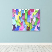 ミネソタお洒落ネコ キャンバスプリント (インサイチュ (ウッドフロア))