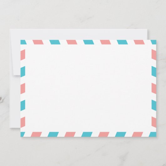 ミネソタからヨーロッパエアメール | 赤ちゃんシャワー 招待状 (裏面)