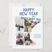 ミネソタから新年を迎え、4枚の写真を掲載 シーズンカード (正面)