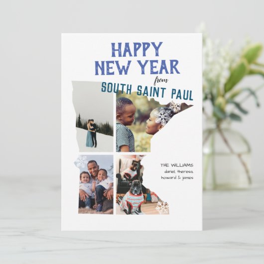 ミネソタから新年を迎え、4枚の写真を掲載 シーズンカード (スタンド正面)