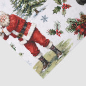 ミネソタでゴルフをするサンタのクリスマスデザイン 薄葉紙 (詳細)