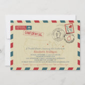 ミネソタとニューヨークエアメール | ブライダルシャワー 招待状 (正面)