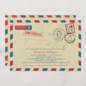 ミネソタとニューヨークエアメール | ブライダルシャワー 招待状 (正面/裏面)