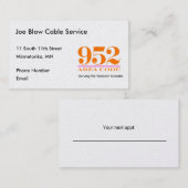 ミネソタのエリアコード 予約カード (正面/裏面)