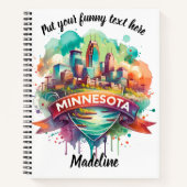 ミネソタのスカイラインの水彩画 ノートブック (正面)