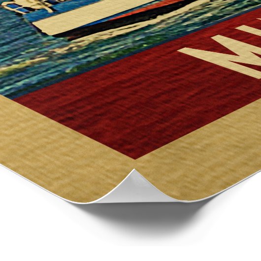 ミネソタのポスターシルボートヴィンテージ旅行 ポスター (角)