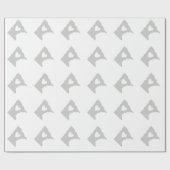 ミネソタのマップシェイプグレーと白ハート ラッピングペーパー (フラット)