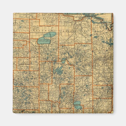 ミネソタのロードマップ マグネット (正面)