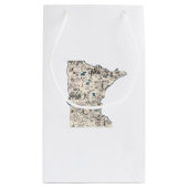 ミネソタのヴィンテージの写真の地図 スモールペーパーバッグ (裏面)