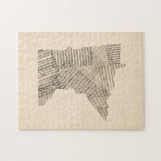 ミネソタの古い楽譜の地図 ジグソーパズル (横)