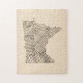 ミネソタの古い楽譜の地図 ジグソーパズル (縦)