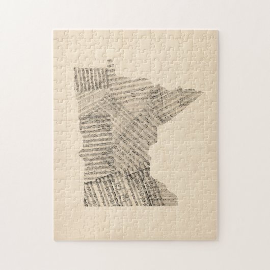 ミネソタの古い楽譜の地図 ジグソーパズル (縦)