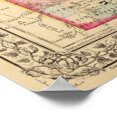 ミネソタの地図バイミッチェル ポスター (角)