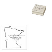 ミネソタの地図ファミリー差出人住所 ラバースタンプ (押印)