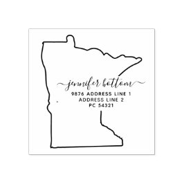 ミネソタの地図ファミリー差出人住所 ラバースタンプ