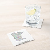 ミネソタの地図 スクエアペーパーコースター (インサイチュ)