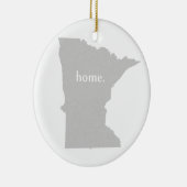 ミネソタの家のシルエットの州の地図 セラミックオーナメント (右)