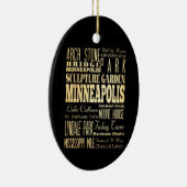 ミネソタの州のタイポグラフィの芸術のミネアポリス都市 セラミックオーナメント (右)