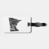 ミネソタの州の名前の単語の芸術の黒 ラゲッジタグ (裏面横)