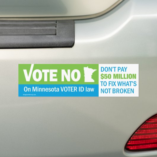ミネソタの投票者IDの法律のバンパーのいいえ投票しないで下さい バンパーステッカー (車上)