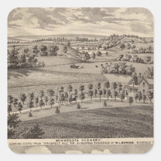 ミネソタの景色をDead River Valley スクエアシール (正面)