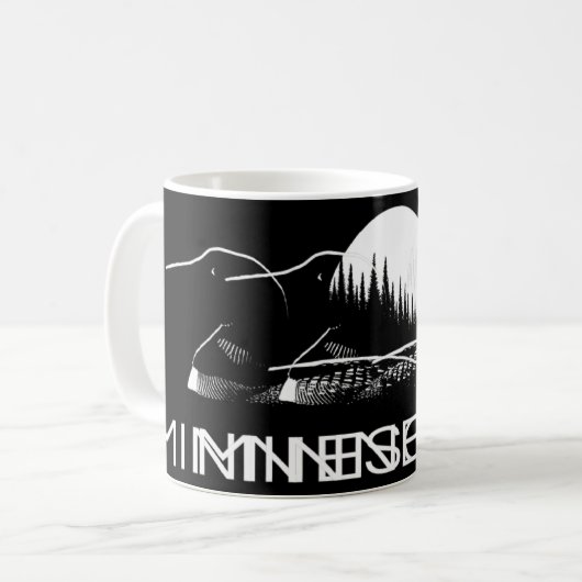 ミネソタの木々と月明かりの中 コーヒーマグカップ (正面左)