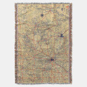 ミネソタの標準の地図 スローブランケット (正面縦)