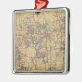 ミネソタの標準の地図 メタルオーナメント (左)