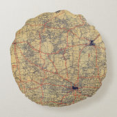 ミネソタの標準の地図 ラウンドクッション (裏面)