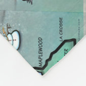 ミネソタの漫画の地図 フリースブランケット (角)