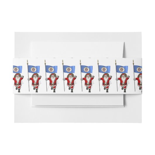 ミネソタの看板のあるサンタクロース 招待状ベリーバンド (正面例)