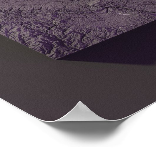 ミネソタの紫のレリーフ、 浮き彫りの地図 ポスター (角)