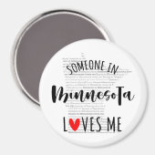ミネソタの誰かが私の磁石を愛している マグネット (正面/裏面)