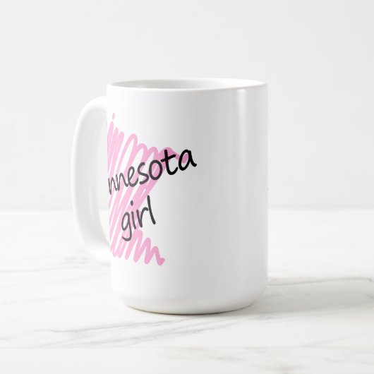 ミネソタの走り書きされた地図を持つミネソタの女の子 コーヒーマグカップ (正面左)