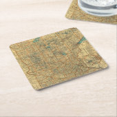 ミネソタの道路図 スクエアペーパーコースター (アングル)